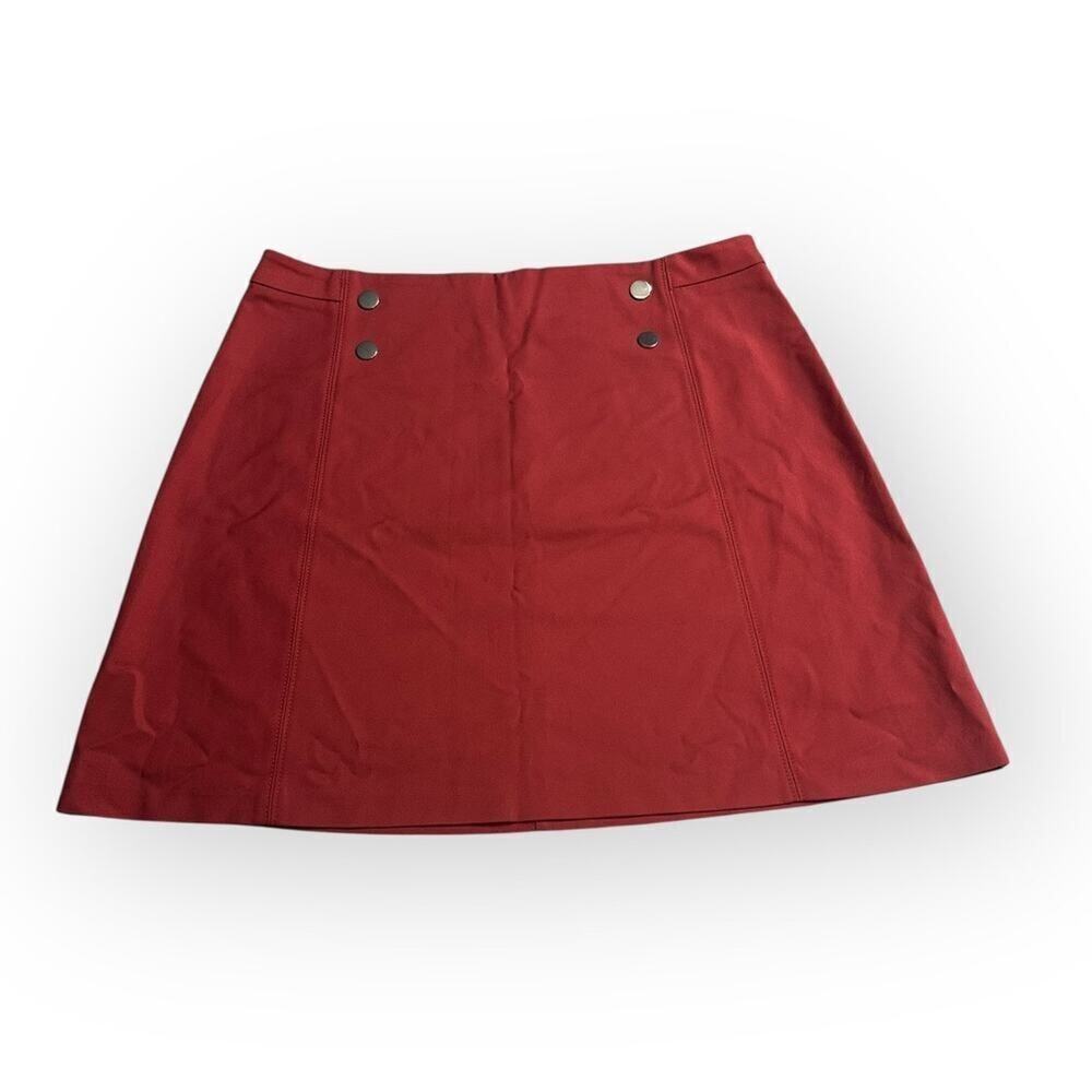 7th Avenue Design Studio NY&Co. Mini Skirt Women's 12 Terracotta Button A-Line